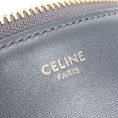 Celine Trio Small Leather Shoulder Bag Crossbody Black Women RRE Cz42-8