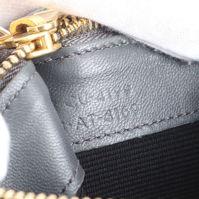 Celine Trio Small Leather Shoulder Bag Crossbody Black Women RRE Cz42-8