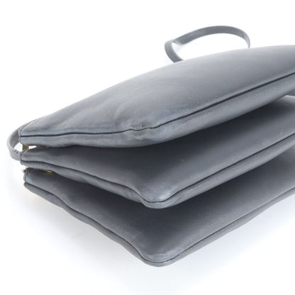 Celine Trio Small Leather Shoulder Bag Crossbody Black Women RRE Cz42-8