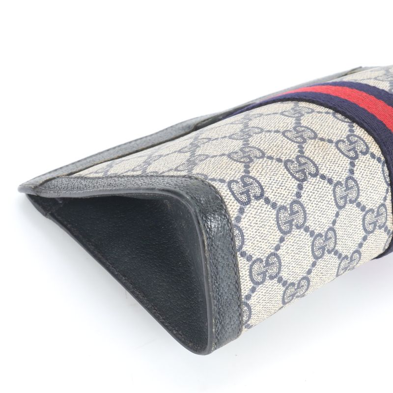 Gucci GG Supreme Sherry Line Leather Second Bag Clutch 84 01 Pouch Commuter