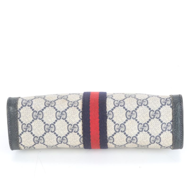 Gucci GG Supreme Sherry Line Leather Second Bag Clutch 84 01 Pouch Commuter