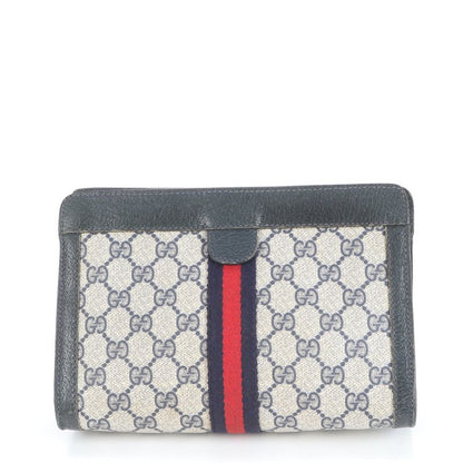 Gucci GG Supreme Sherry Line Leather Second Bag Clutch 84 01 Pouch Commuter