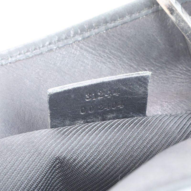 Gucci GG Canvas Leather Tote Bag Shoulder 31244 Black Genuine Leather Women RRE