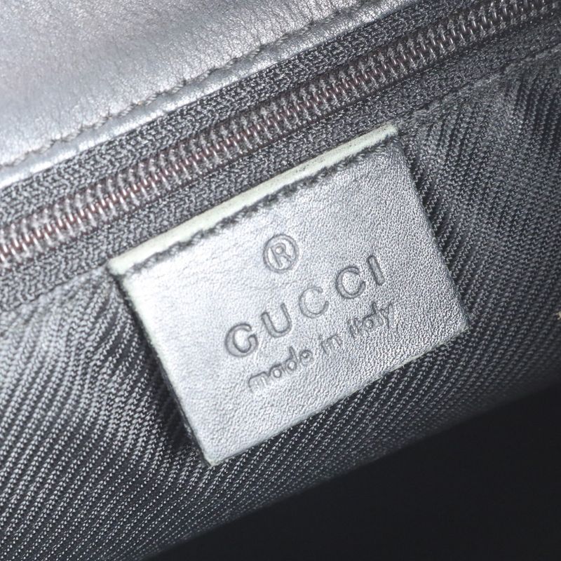 Gucci GG Canvas Leather Tote Bag Shoulder 31244 Black Genuine Leather Women RRE