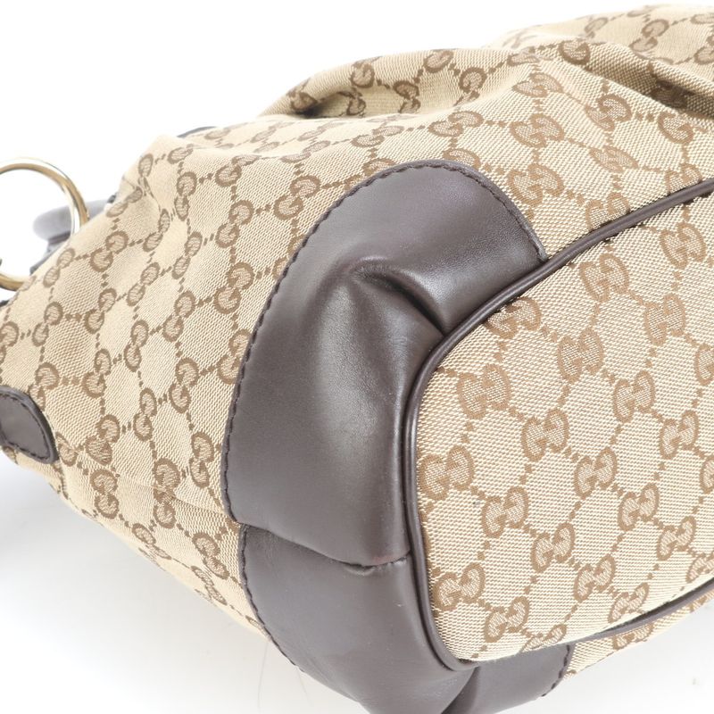 Gucci GG Canvas Sookie Leather 2WAY Tote Bag Crossbody Shoulder 247902 Brown