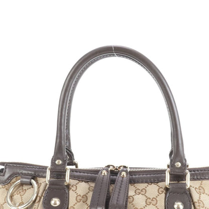 Gucci GG Canvas Sookie Leather 2WAY Tote Bag Crossbody Shoulder 247902 Brown