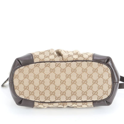 Gucci GG Canvas Sookie Leather 2WAY Tote Bag Crossbody Shoulder 247902 Brown