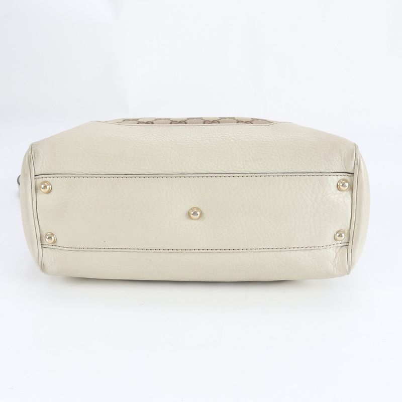 Gucci GG Canvas Diana Bamboo Leather 2WAY Shoulder Bag Crossbody Tote 308360