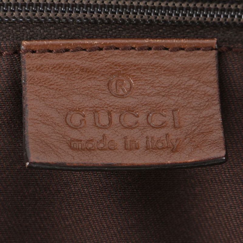 Gucci GG Canvas Sookie Leather Tote Bag Shoulder 011944 Brown Genuine Leather