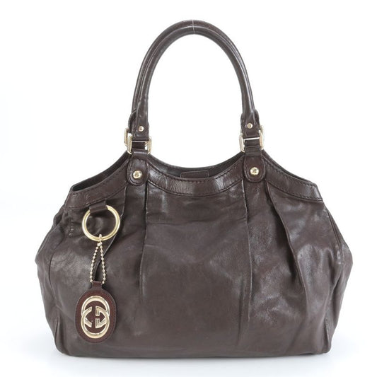 Gucci Sookie Leather Tote Bag Shoulder 211944 Brown Gold Hardware Women's RRE