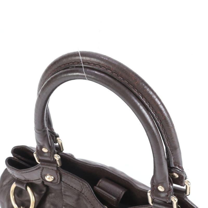 Gucci Sookie Leather Tote Bag Shoulder 211944 Brown Gold Hardware Women's RRE