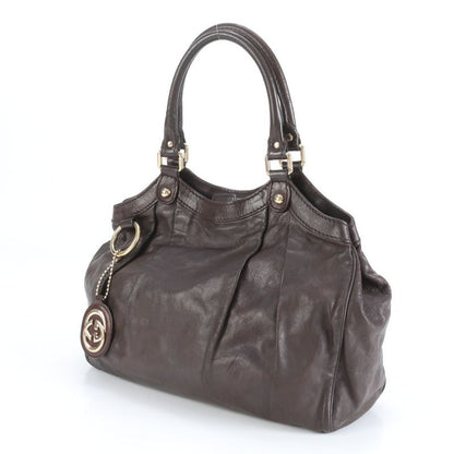 Gucci Sookie Leather Tote Bag Shoulder 211944 Brown Gold Hardware Women's RRE