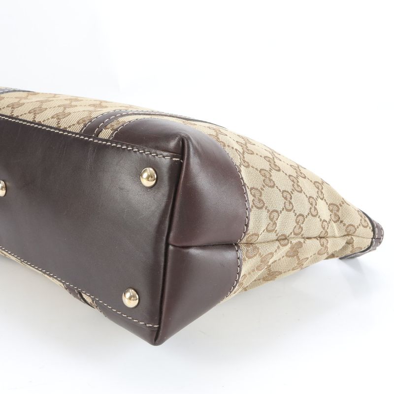 Gucci GG Canvas Lovely Heart Leather Tote Bag Shoulder 257069 Brown Women RRE