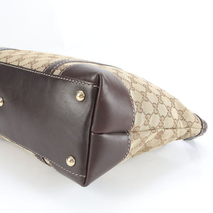 Gucci GG Canvas Lovely Heart Leather Tote Bag Shoulder 257069 Brown Women RRE