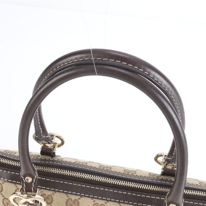 Gucci GG Canvas Lovely Heart Leather Tote Bag Shoulder 257069 Brown Women RRE