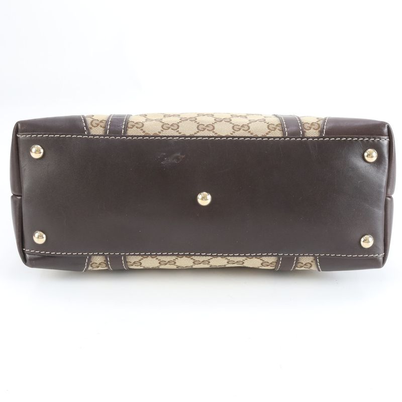 Gucci GG Canvas Lovely Heart Leather Tote Bag Shoulder 257069 Brown Women RRE