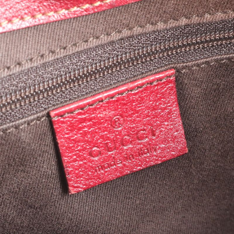 Gucci GG Canvas Leather Tote Bag Shoulder Hand 113015 Silver Hardware Genuine