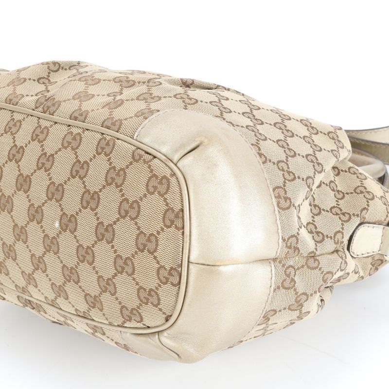 Gucci GG Canvas Sookie 247902 Leather 2WAY Shoulder Bag Crossbody Tote Brown