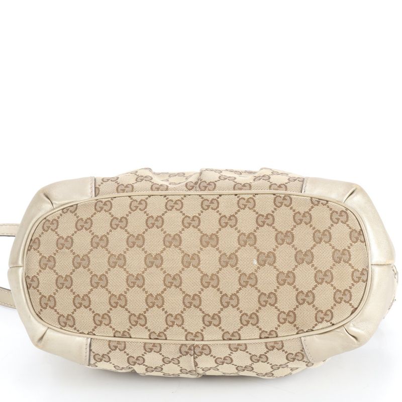 Gucci GG Canvas Sookie 247902 Leather 2WAY Shoulder Bag Crossbody Tote Brown