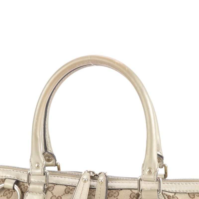 Gucci GG Canvas Sookie 247902 Leather 2WAY Shoulder Bag Crossbody Tote Brown