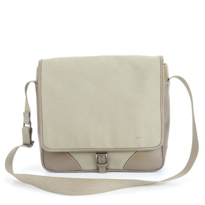 Prada Triangle Logo Leather Shoulder Bag Crossbody Messenger Business Commuter