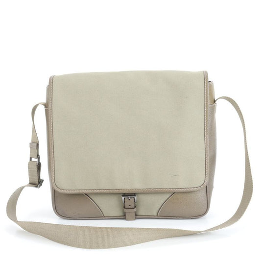 Prada Triangle Logo Leather Shoulder Bag Crossbody Messenger Business Commuter