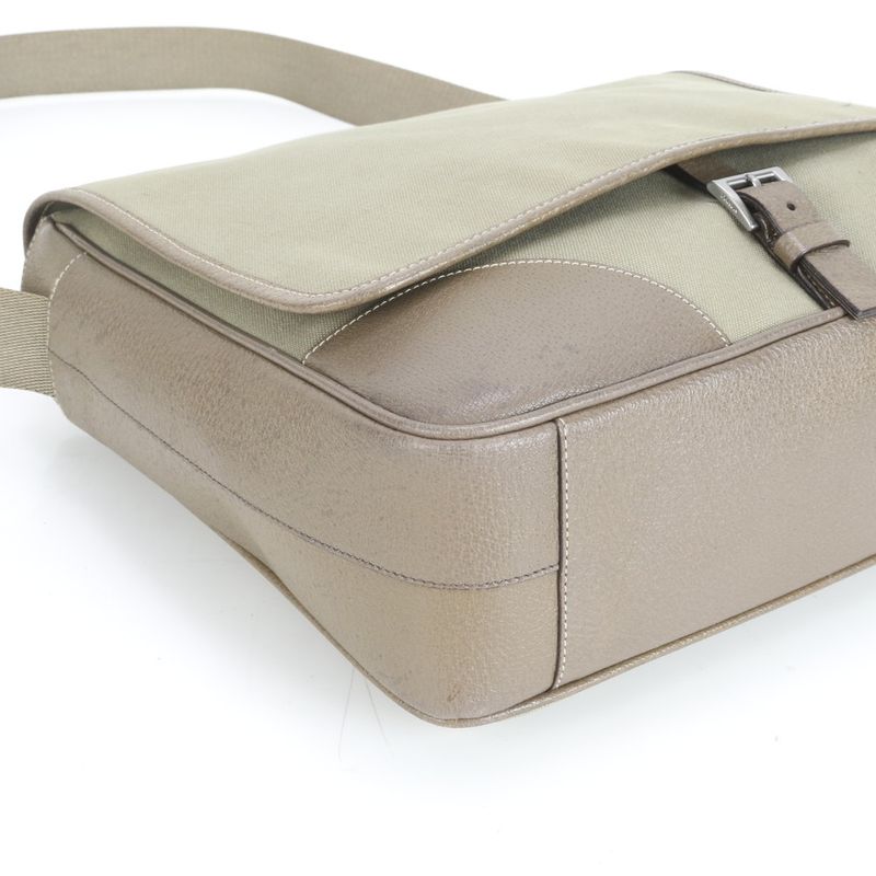 Prada Triangle Logo Leather Shoulder Bag Crossbody Messenger Business Commuter