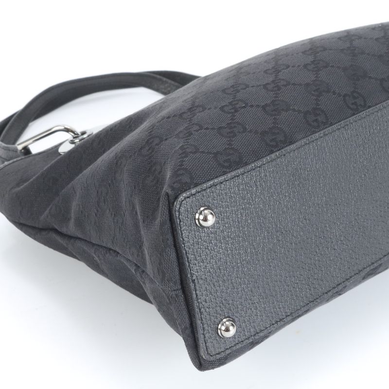 Gucci GG Canvas Eclipse Leather Tote Bag Shoulder 120837 Black Women's RRE