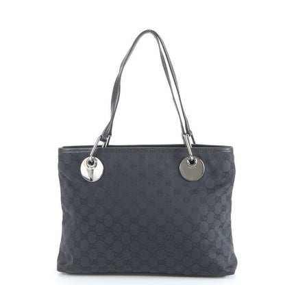 Gucci GG Canvas Eclipse Leather Tote Bag Shoulder 120837 Black Women's RRE