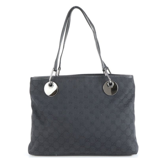 Gucci GG Canvas Eclipse Leather Tote Bag Shoulder 120837 Black Women's RRE