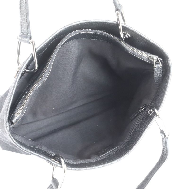 Gucci GG Canvas Eclipse Leather Tote Bag Shoulder 120837 Black Women's RRE