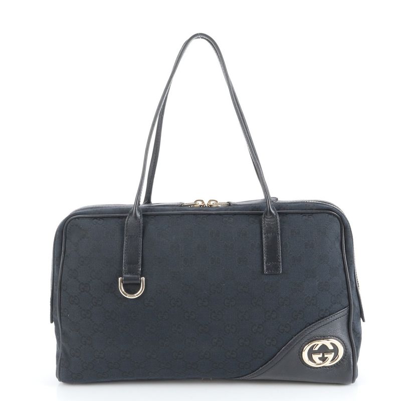 Gucci GG Canvas New Britt Leather Tote Bag Shoulder 169971 Black Women's RRE