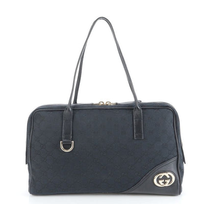 Gucci GG Canvas New Britt Leather Tote Bag Shoulder 169971 Black Women's RRE
