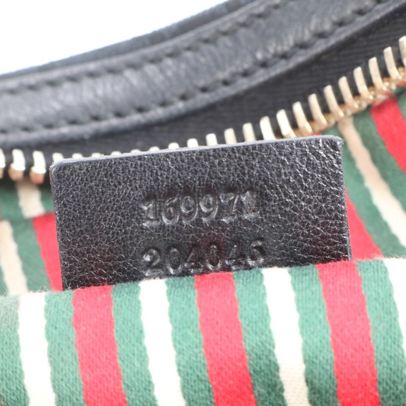 Gucci GG Canvas New Britt Leather Tote Bag Shoulder 169971 Black Women's RRE