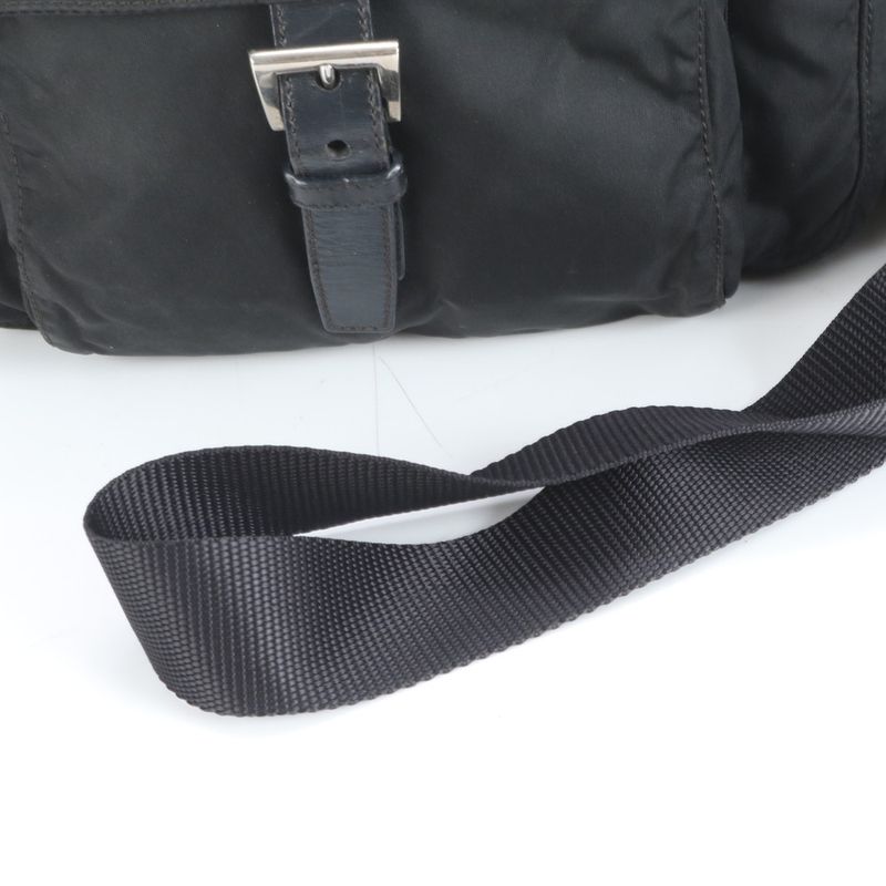 Prada Tessuto Nylon Triangle Logo Leather Shoulder Bag Crossbody Messenger Men