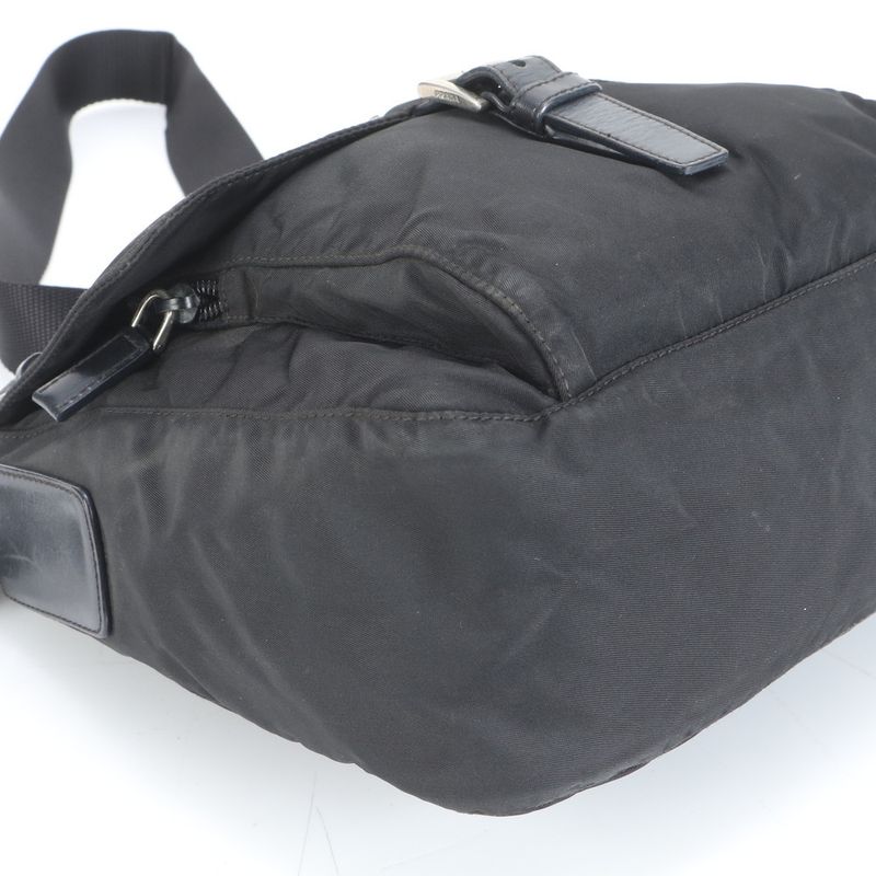Prada Tessuto Nylon Triangle Logo Leather Shoulder Bag Crossbody Messenger Men