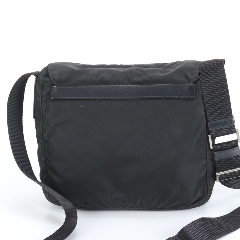 Prada Tessuto Nylon Triangle Logo Leather Shoulder Bag Crossbody Messenger Men