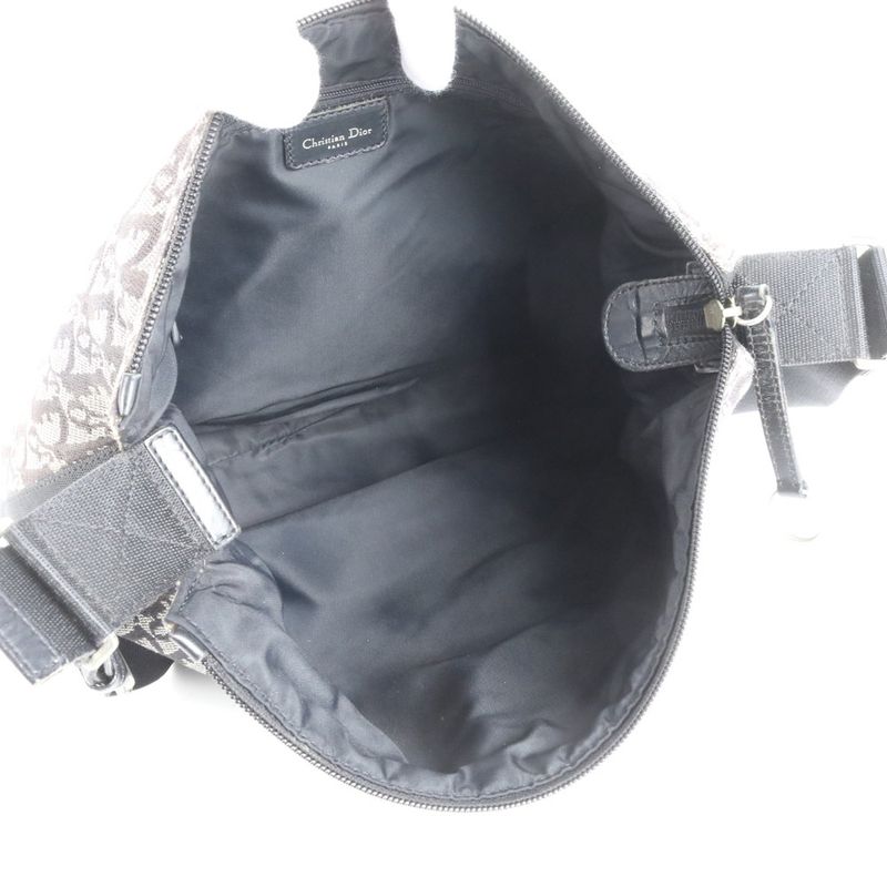 Christian Dior Trotter Leather Shoulder Bag Crossbody Messenger Black Men's EEE