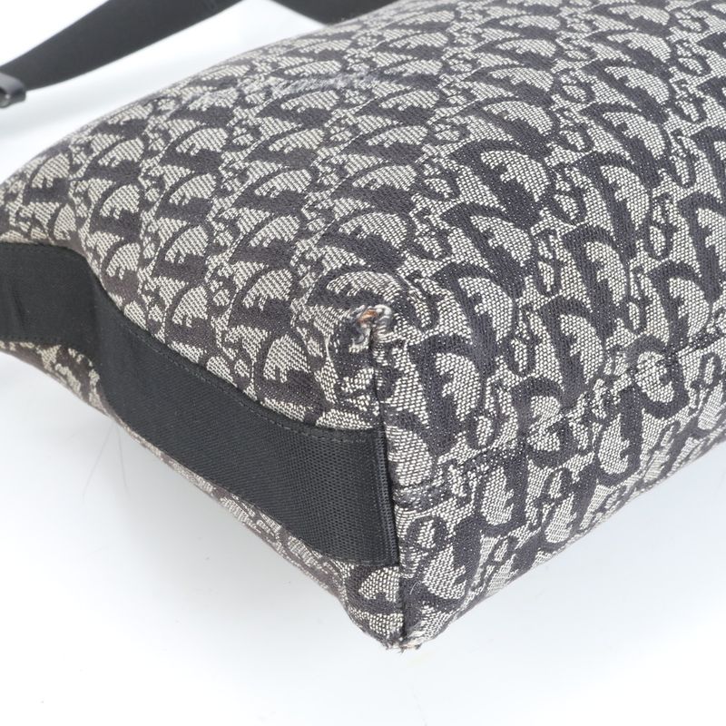 Christian Dior Trotter Leather Shoulder Bag Crossbody Messenger Black Men's EEE