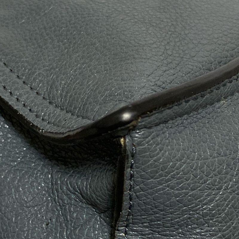 Prada Tote Bag Etiquette Blue Gray Leather