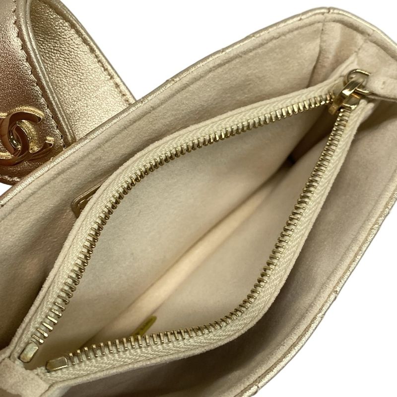 Chanel Coin Case Beautiful Matelasse Gold Hardware /O Mini Pochette Leather