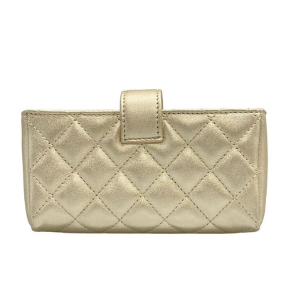 Chanel Coin Case Beautiful Matelasse Gold Hardware /O Mini Pochette Leather