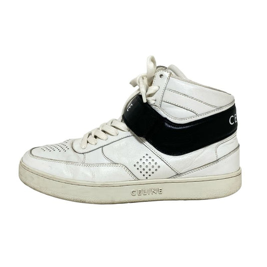 Celine Sneakers 38 Women - White And Black High Cut Leather