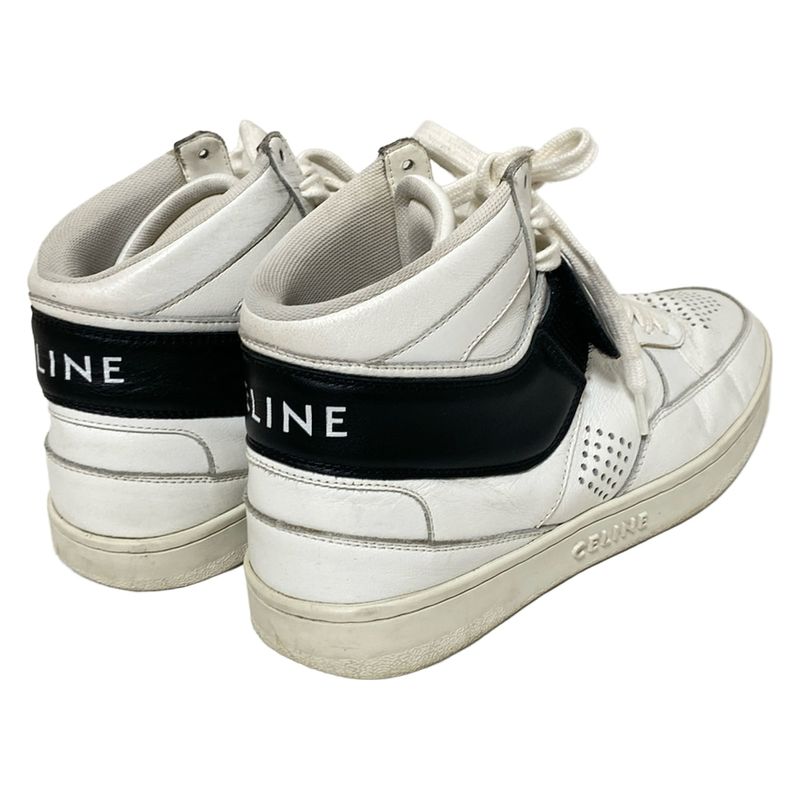 Celine Sneakers 38 Women - White And Black High Cut Leather