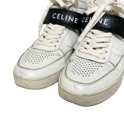 Celine Sneakers 38 Women - White And Black High Cut Leather