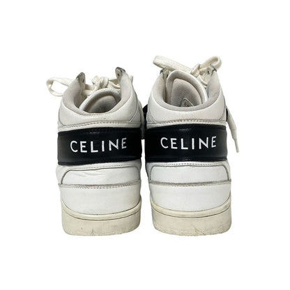 Celine Sneakers 38 Women - White And Black High Cut Leather