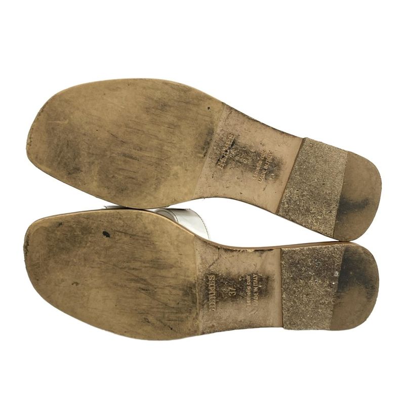 Hermes Sandals 37 Oran White With Reupholstered Sole Leather