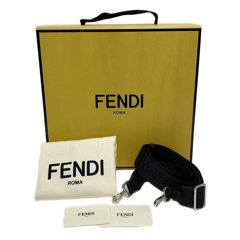 Fendi Handbag Peekaboo ICYX Cross 7va582 Black Leather
