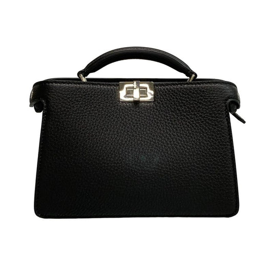 Fendi Handbag Peekaboo ICYX Cross 7va582 Black Leather