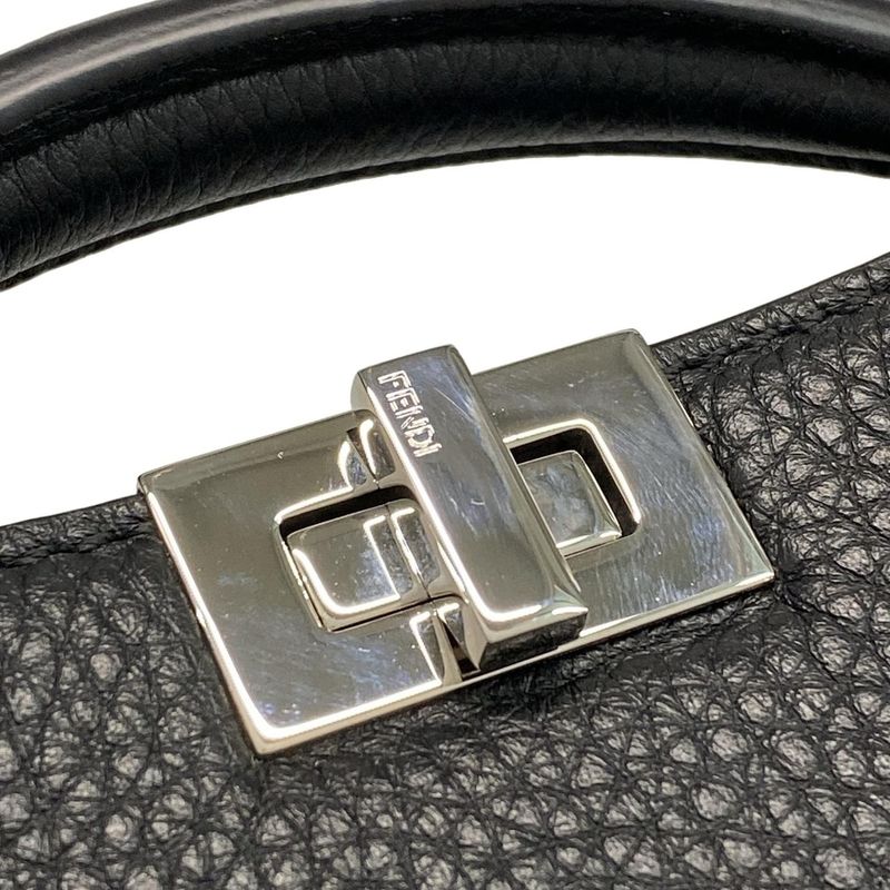 Fendi Handbag Peekaboo ICYX Cross 7va582 Black Leather